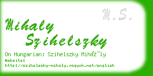 mihaly szihelszky business card